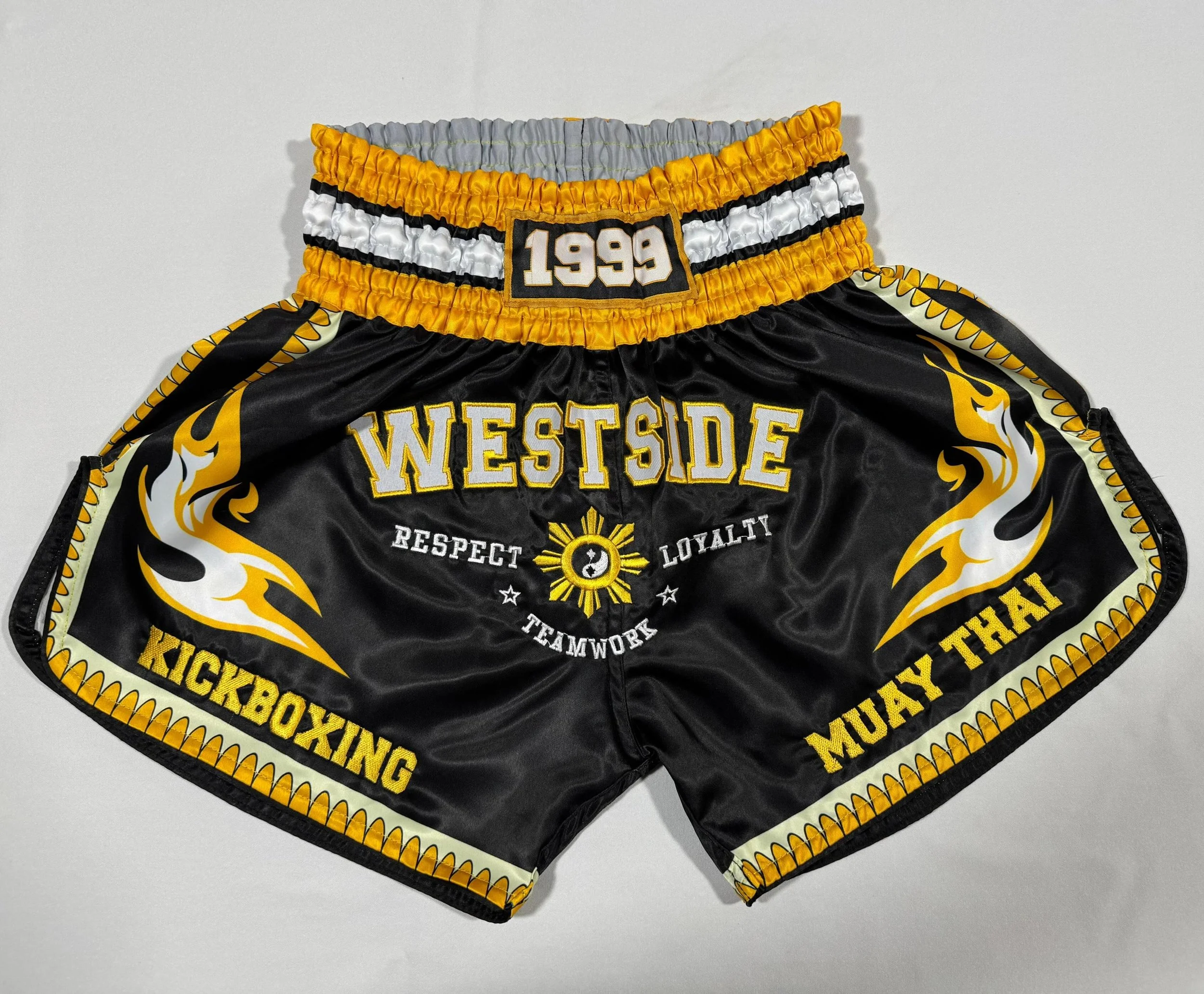 In stock and now available!

Westside Muay Thai shorts in small, medium, large &amp; x-large. 

$70 debit/credit/cash

Westside hand wraps in black, blue, green, red and yellow.

$15 debit/credit/cash

Grab &lsquo;em before they&rsquo;re gone!!