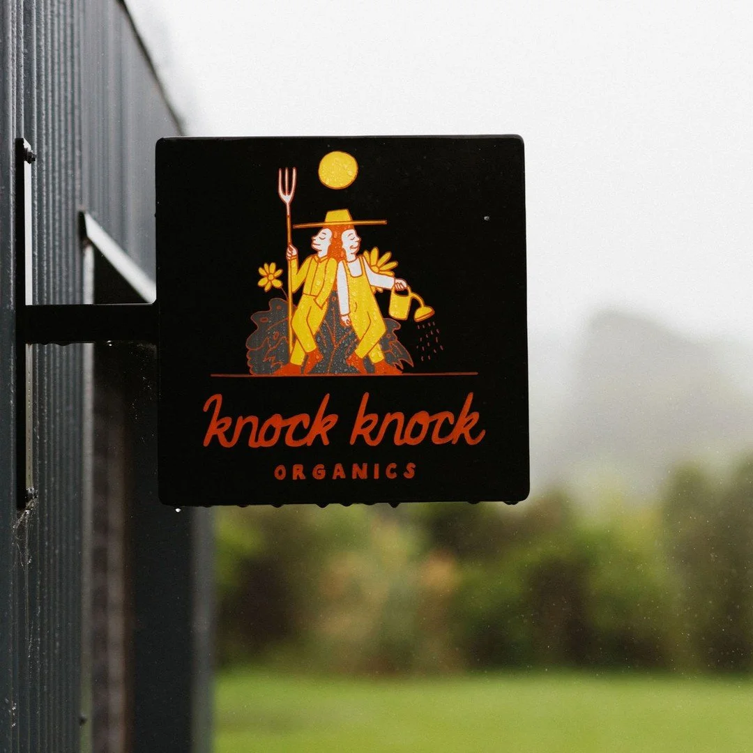 Originally Dean and I set up this business with the idea of delivering organic vegetables direct to door, hence the 'knockknock' branding however we soon realised that we spent more more time chaufferring the veges around rather than being in the gar
