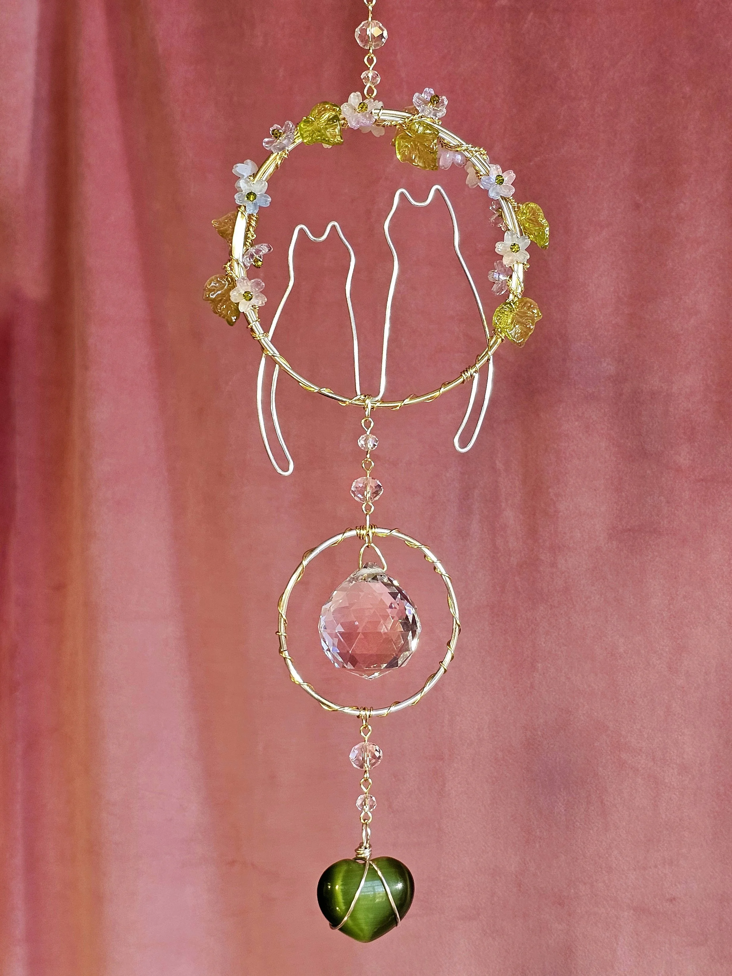 Cat Love in the Flower Garden SunCATcher