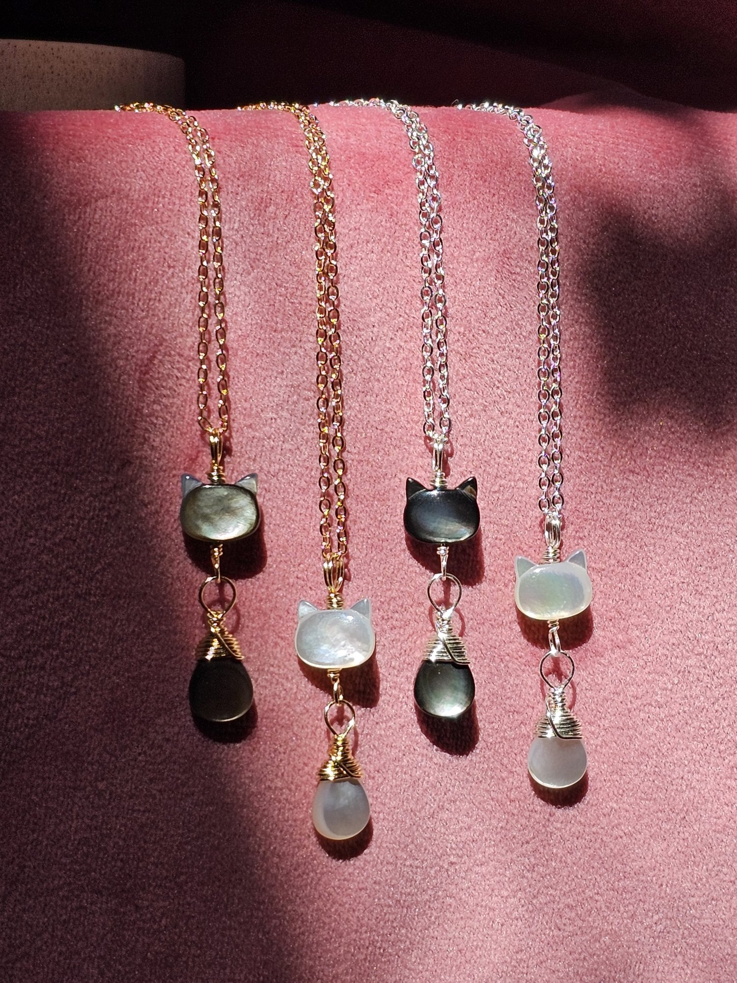 Mother of Pearl Cat Pendant
