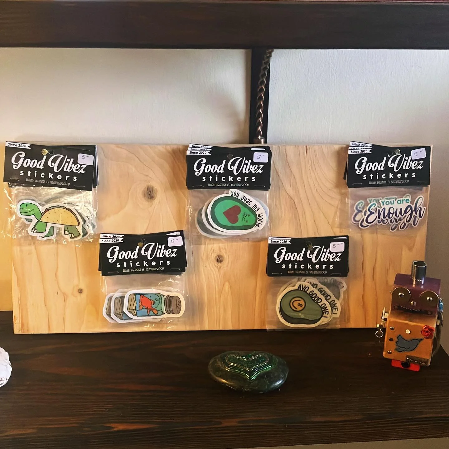 So happy to have these fun stickers by goodvibezstickers in our shop ! Love our local vendors. #ventura, #massageandwellness, #stickersfeedthesoul ,
