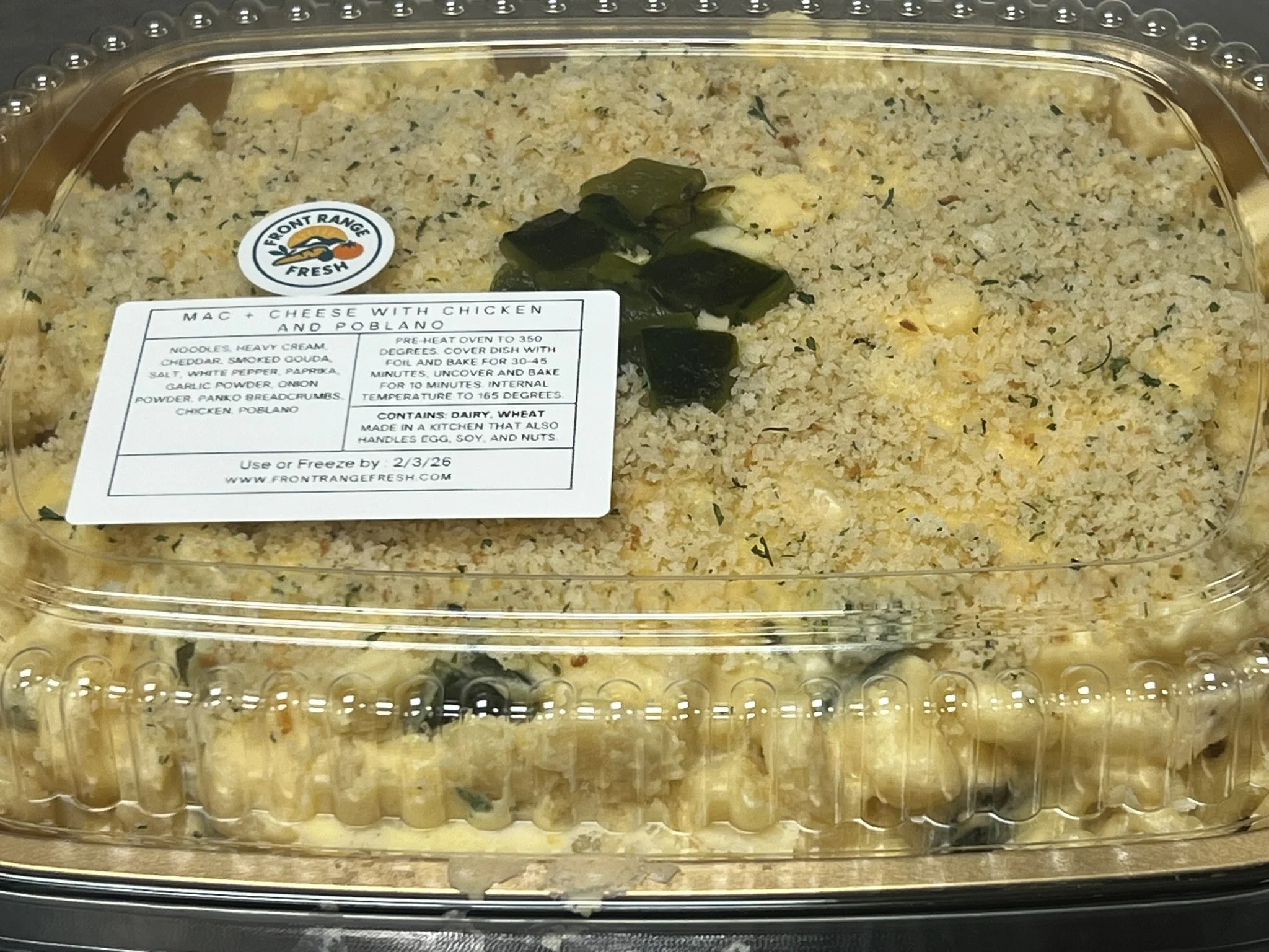 Mac + Cheese with Chili Lime Chicken and Poblano