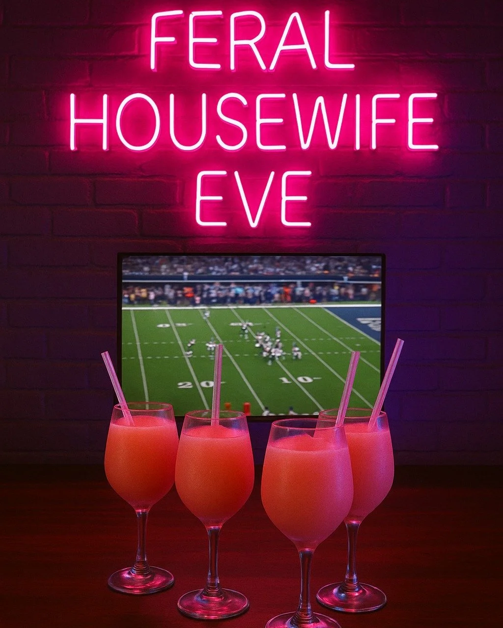 Tonight&rsquo;s just Feral Housewife Eve &mdash; so rest up.
Because tomorrow we drink, scream at football, and sip cold Fros&eacute; like it&rsquo;s our job. 🍷🏈
Thursday 5&ndash;9 PM &mdash; see you in your wildest responsible form.
#FeralHousewif