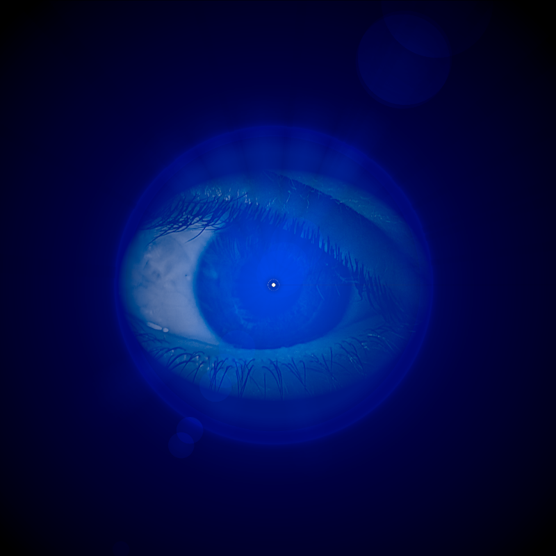 An eye stares out of the void. The source.