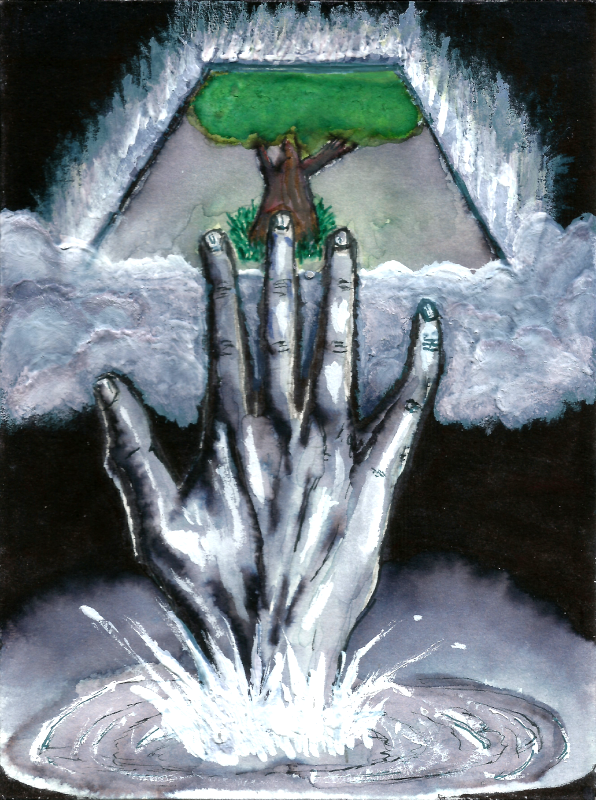 Original episode artwork, “The Minds Reach“ using watercolor, acrylic, and pen by Jody Mayer