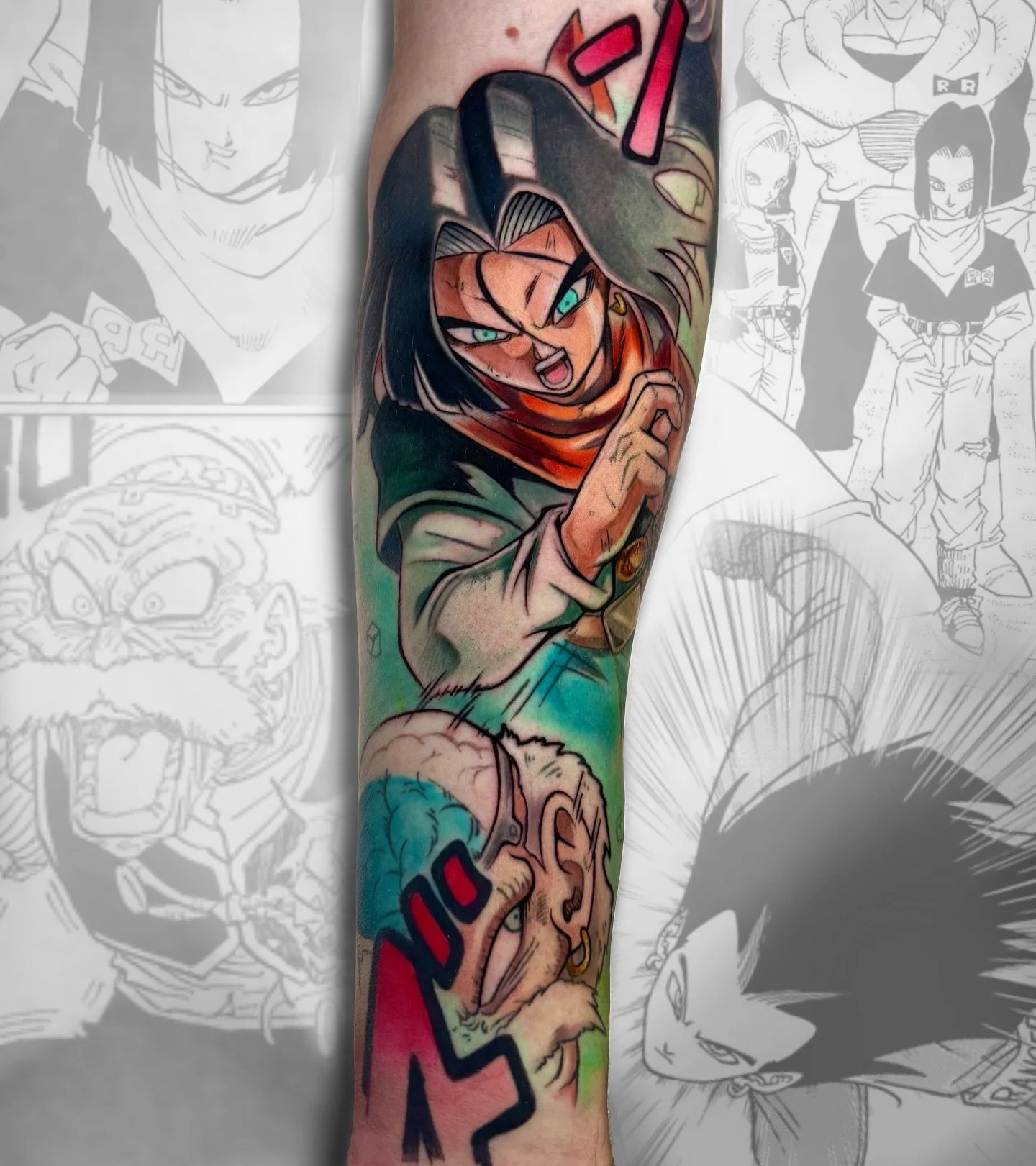 Android 17 on the forearm! π€ if you haven’t yet make sure to go follow my new shop page @studioxhero #dragonballz #android17 #android17tattoo #animetattooartist #sacramento #dragonballtattoos