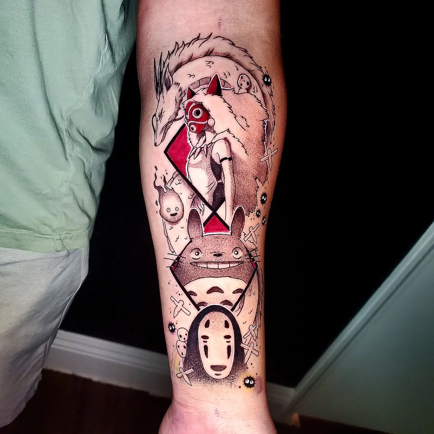 Ghibli half sleeve of my clients favorite characters ~ ignore the marker residue, it's so much better irl ~ π₯Ί
 
Thanks for your trust ~ π β€
-
-
#sacramentotattooartist #animetattoo #ghiblitattoo #studioghibli #animetattooartist