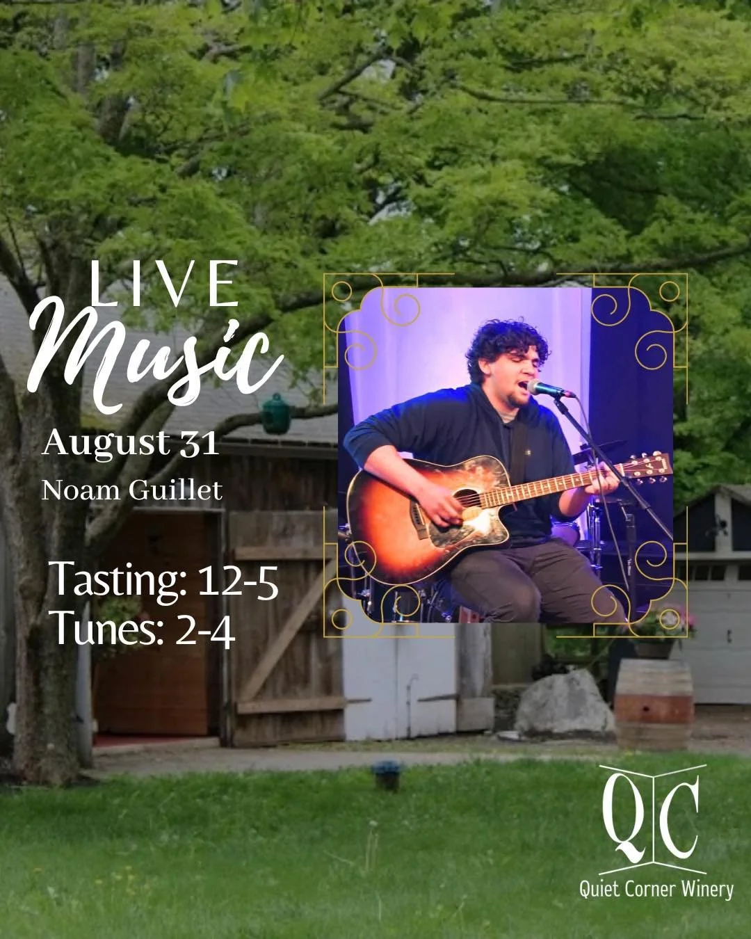 πΆπ· Nothing to do tomorrow? We’ve got you covered! Great wine, great music, and a stage all set—just waiting for the musician…and YOU.
Come sip, relax, and enjoy the vibes!
#QuietCornerWinery #LiveMusic #WineAndMusic #SipRelaxEn