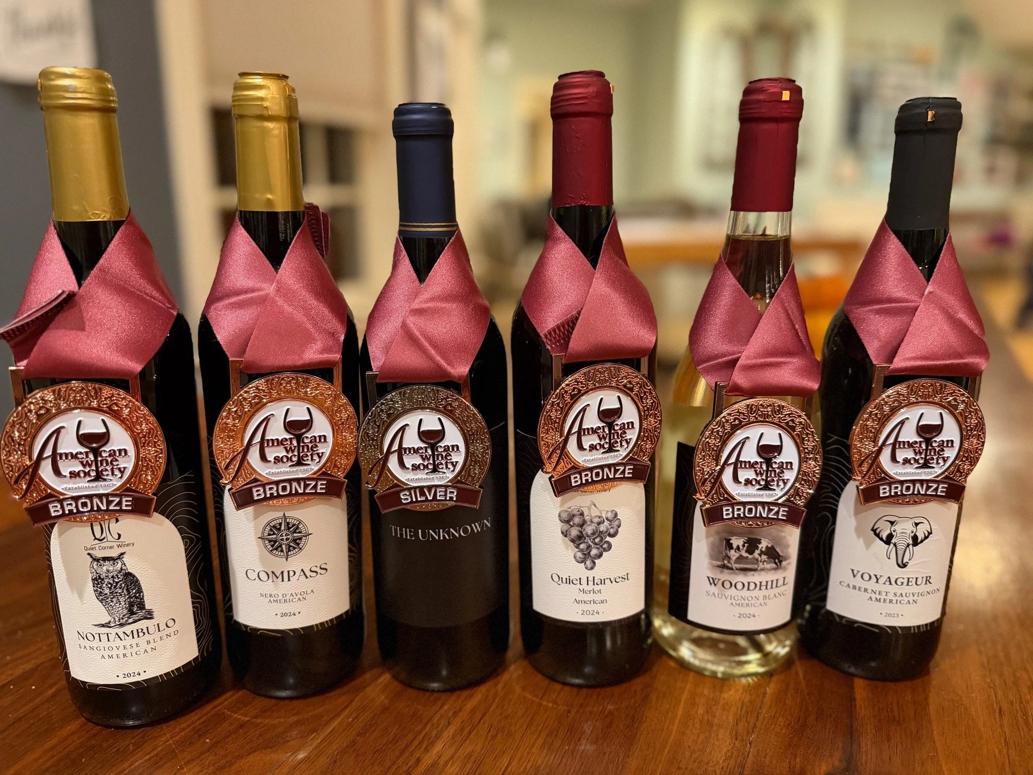 I&rsquo;m excited to share that the @americanwinesociety  has awarded six medals to Quiet Corner Winery! 🏅

✨ Silver &ndash; The Unknown
🥉 Bronze &ndash; Compass Nero d&rsquo;Avola
🥉 Bronze - Quiet Harvest Merlot
🥉 Bronze - Nottambulo Sangiovese 