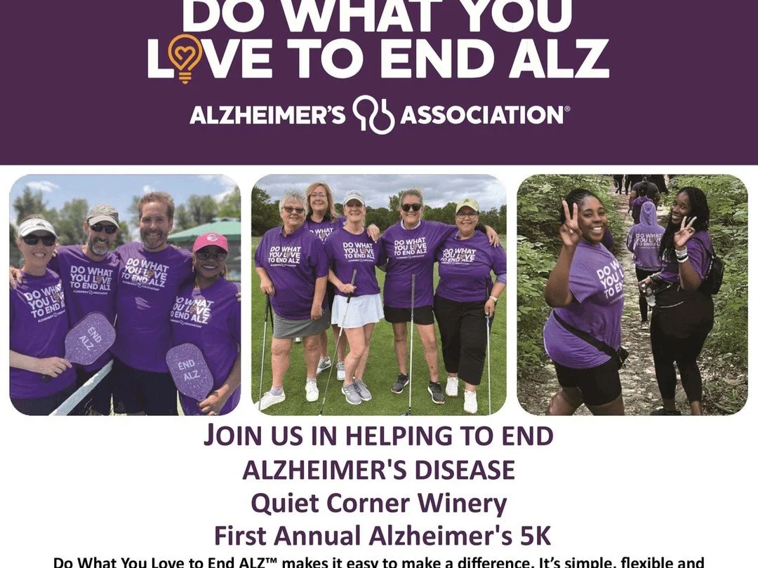 I chose to share this because, like winemaking, coming together for a cause requires patience and care. On May 16th at 9 AM, join us for the Alzheimer's 5K&mdash;a day to run, walk, or volunteer in honor of those touched by Alzheimer's. This event is