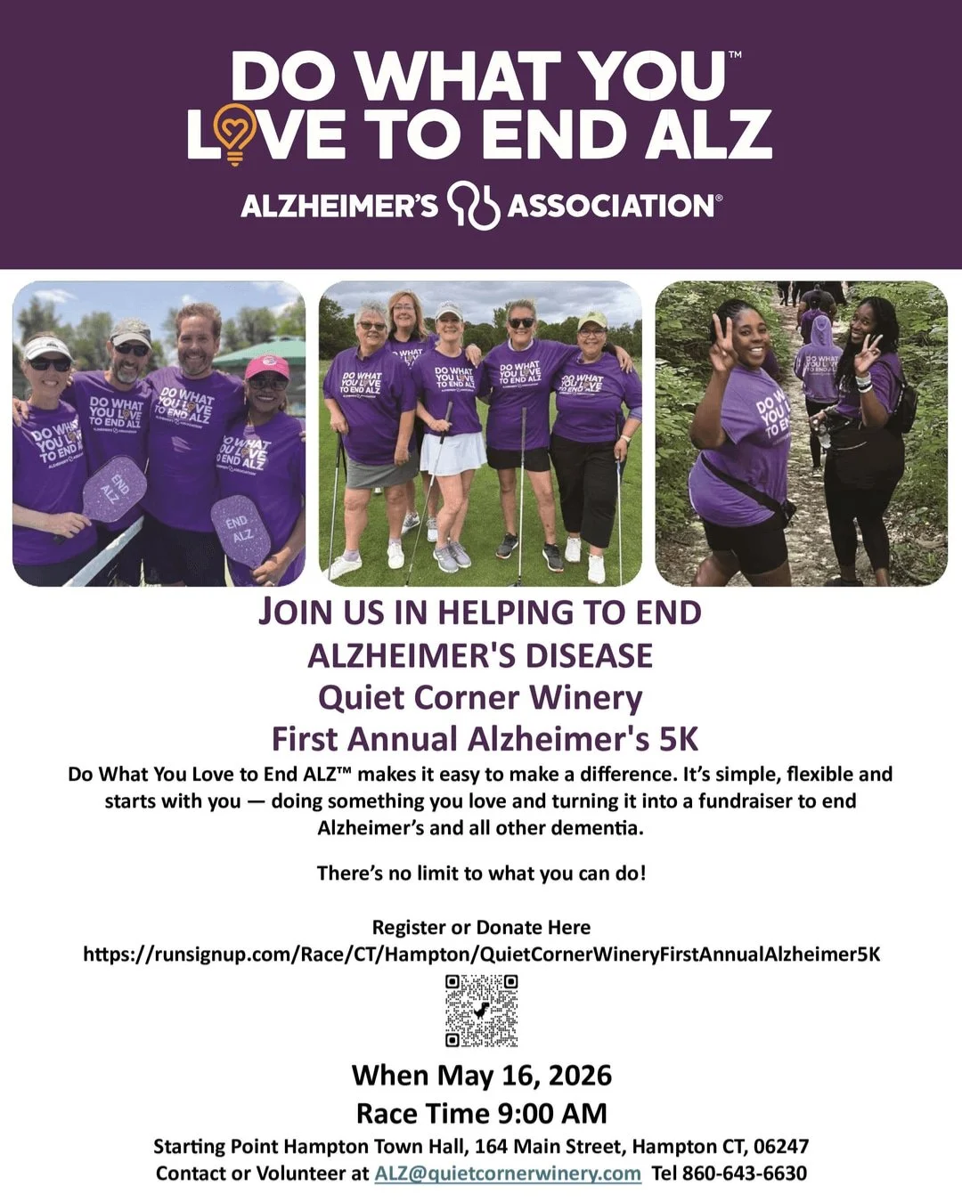 May 16th at 9 AM is more than just a 5K &mdash; it's a chance for our community to come together, honor our loved ones touched by Alzheimer's, and push forward hope through action. Whether you run, walk, or lend a hand as a volunteer, your presence m