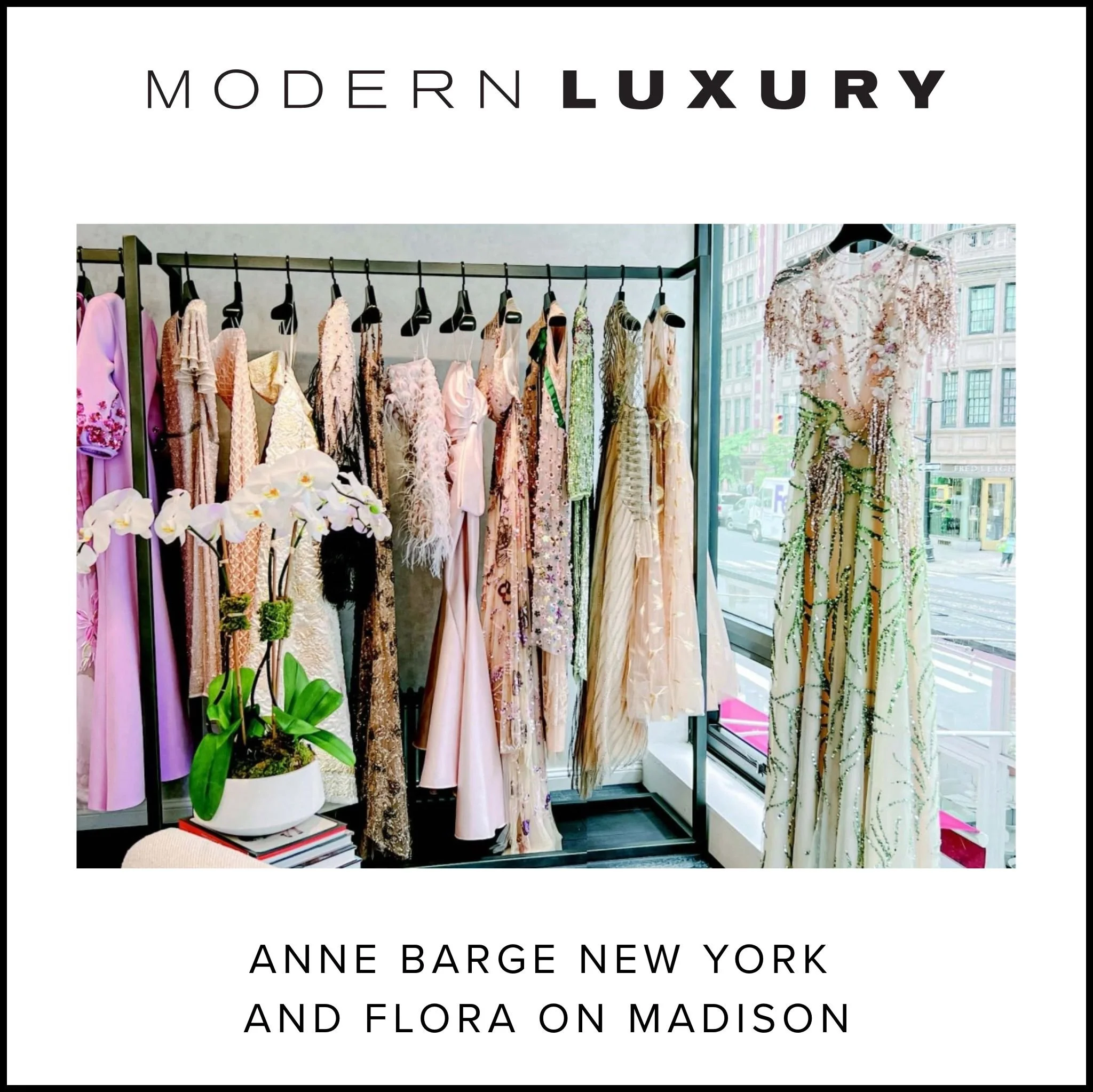 At Anne Barge and Flora on Madison Avenue, the lighting, carefully selected by Stephanía Vallejo, architectural lighting designer from Tirschwell & Co., is key. “We are using a studied combination of diffuse and focal accent lights, in tandem with pr