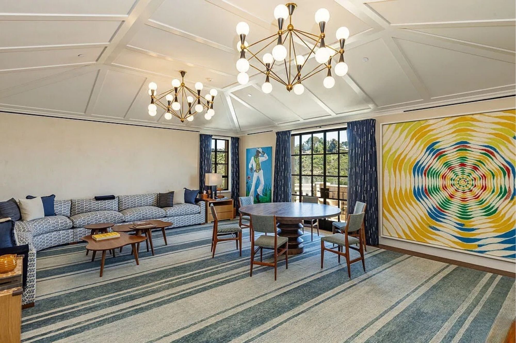 Interior of Bel Air Residence, lighting by Tirschwell Lighting Design