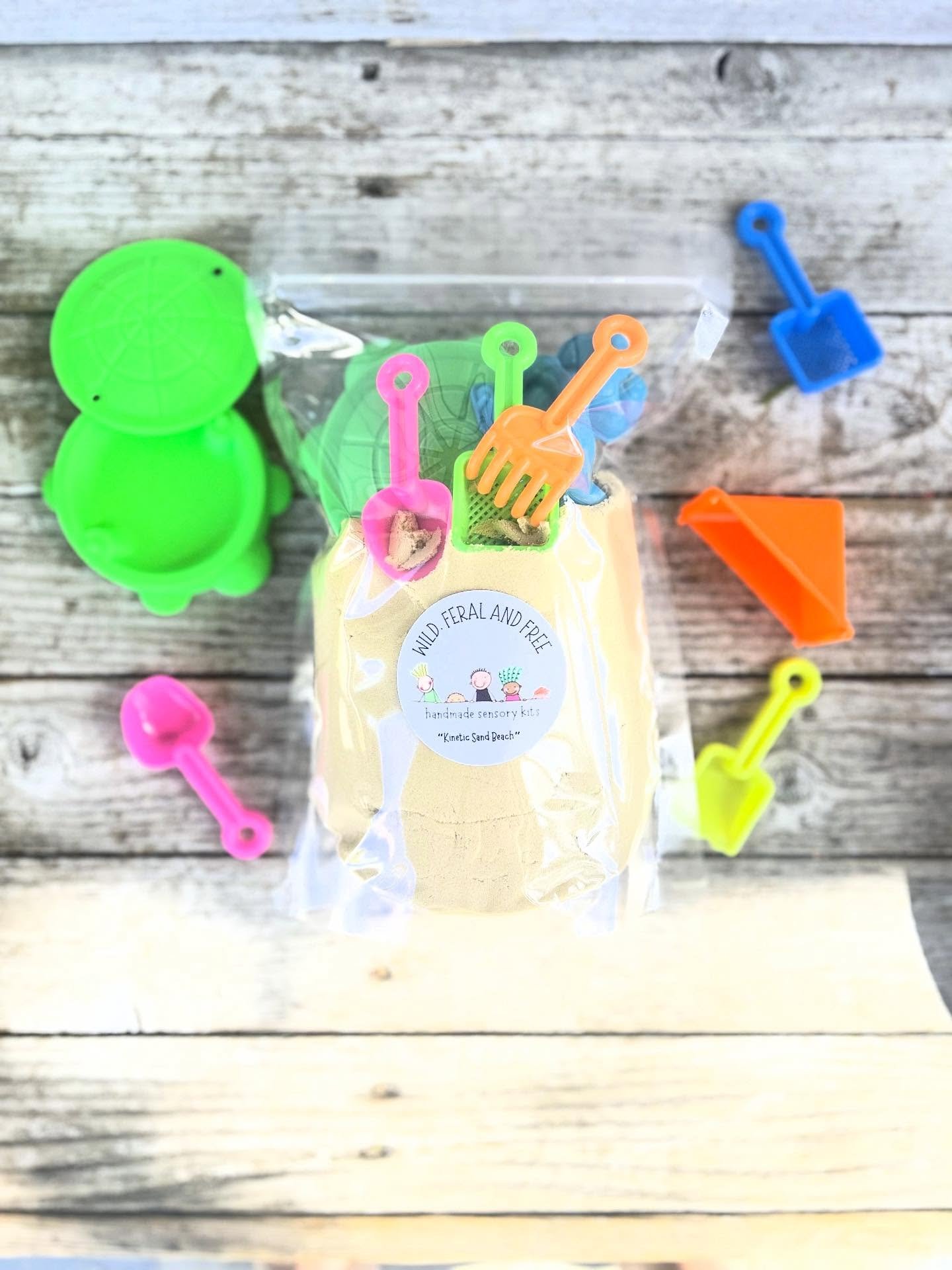 &ldquo;Kinetic Sand Beach&rdquo; Sensory Bags

Soak up the sun without the burn. Kit comes with 2lbs of kinetic sand, the cutest turtle sandbox, and mini sand toys. 

Shipping and porch pickup available. 

#kineticsand #beachsensory #kineticsandsenso