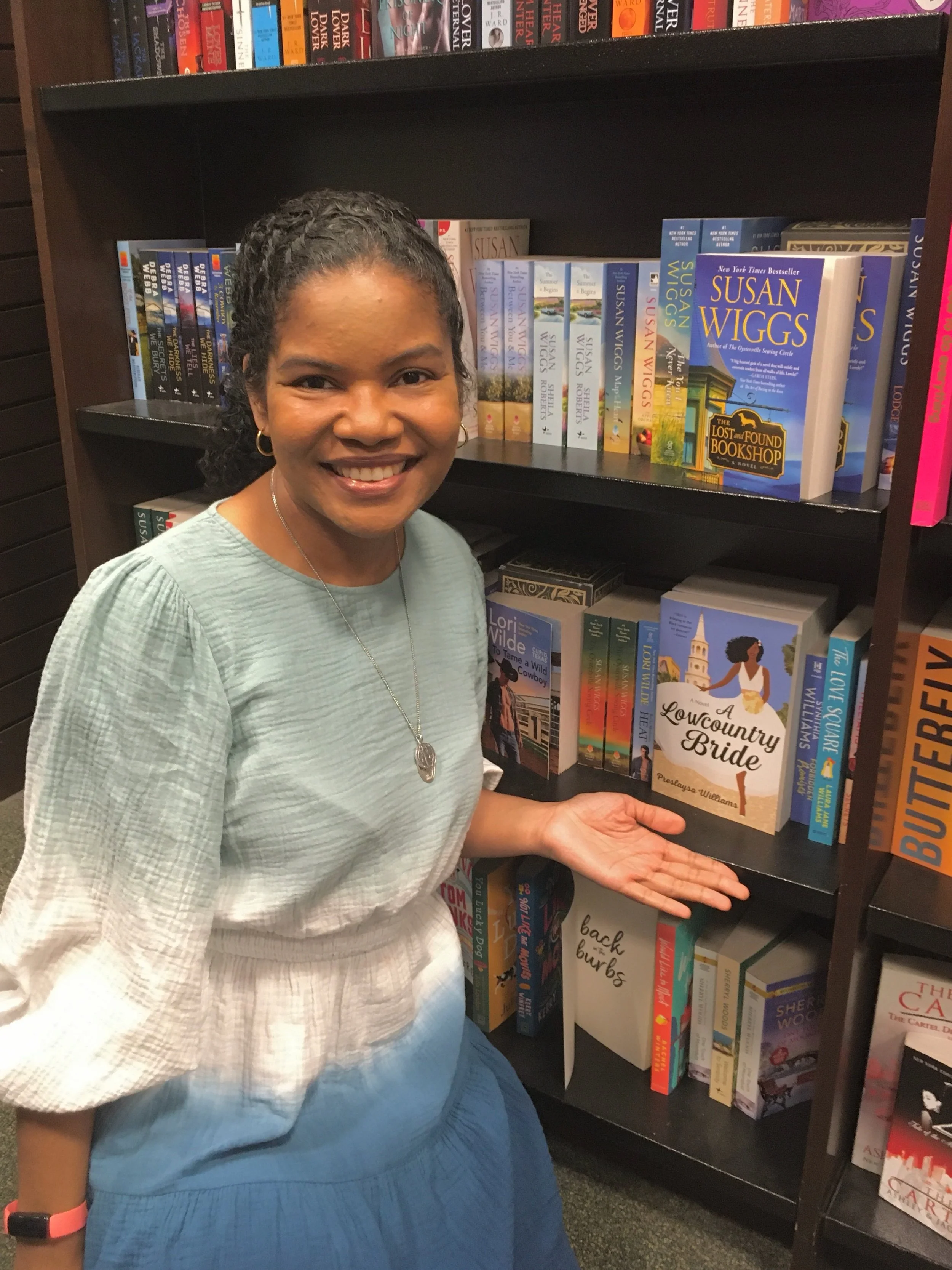 ⭐️ Author Milestone Alert: Five years ago today, on June 1, 2021, A Lowcountry Bride released into the world ⭐️ 
.
This photo was taken to come the first time that I saw my book on the shelves in @barnesandnoble 
I screamed the first time I saw it th