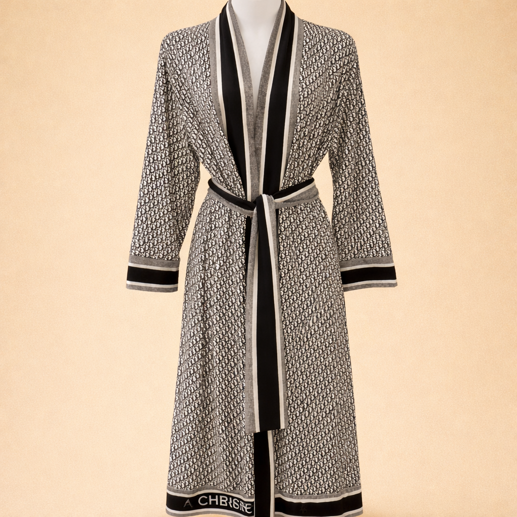 Inspired Monogram Knit Robe – Luxury Lounge Wrap