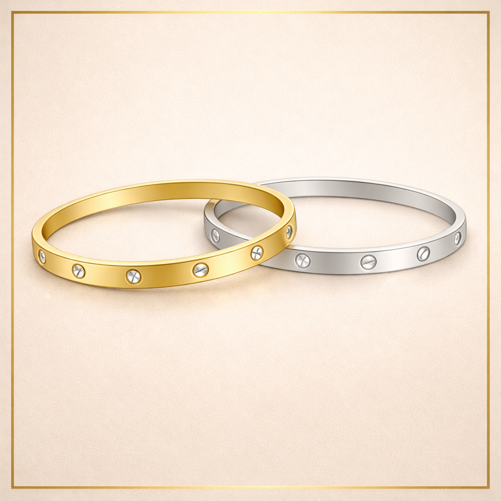 18K Gold Plated Screw Motif Bracelet | Inspired Vault