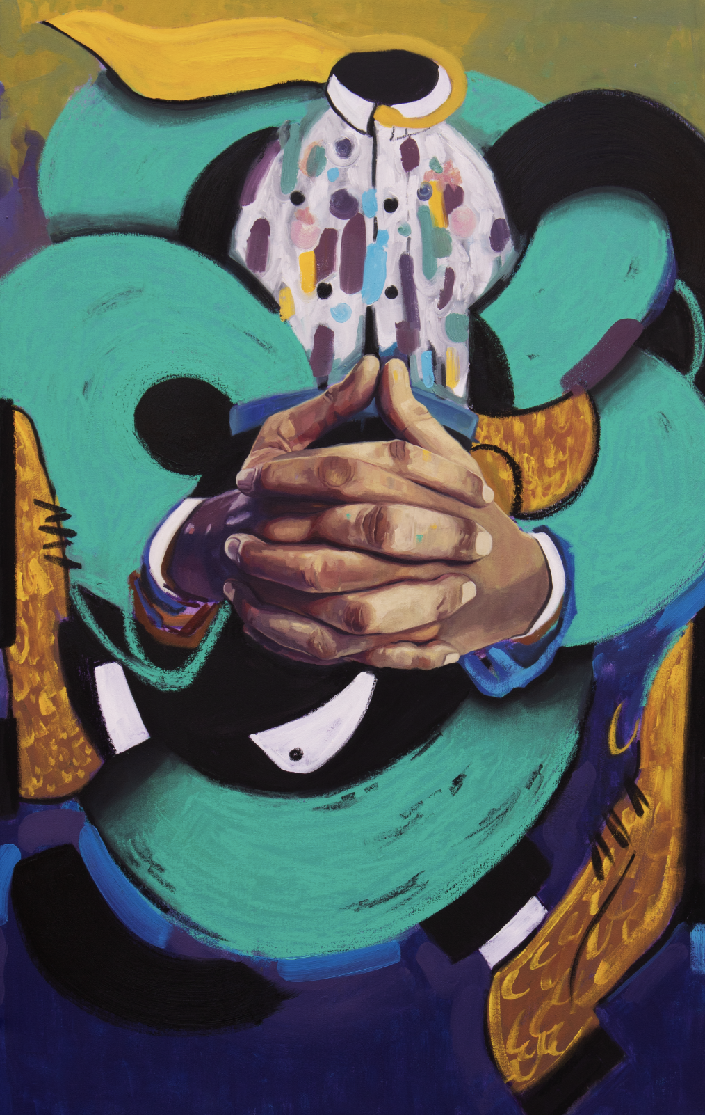 "Contortionist CEO"
Acrylics and Oils on Canvas
36x55 in
2025
