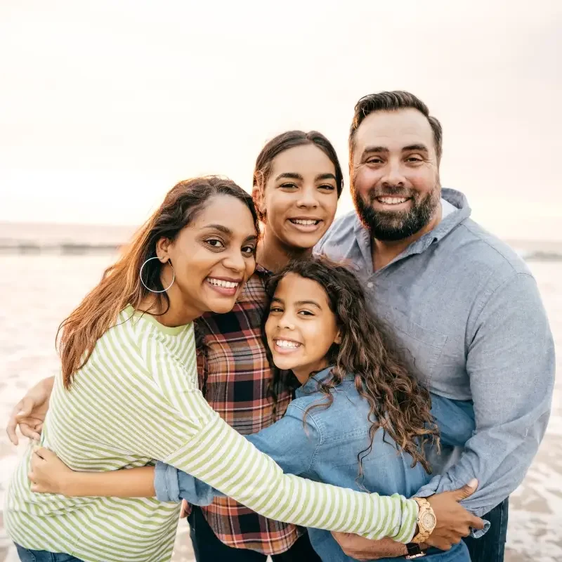 a family with teenaged kids