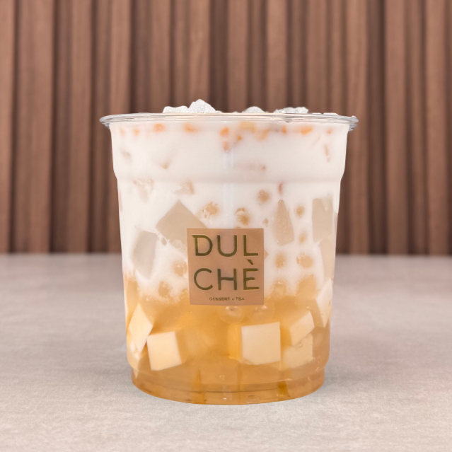 Coconut Smash - Dừa Dầm. 
If you love coconut, this one is for you. Creamy, nutty, chewy, and refreshing all at the same time. Contains peanuts.
