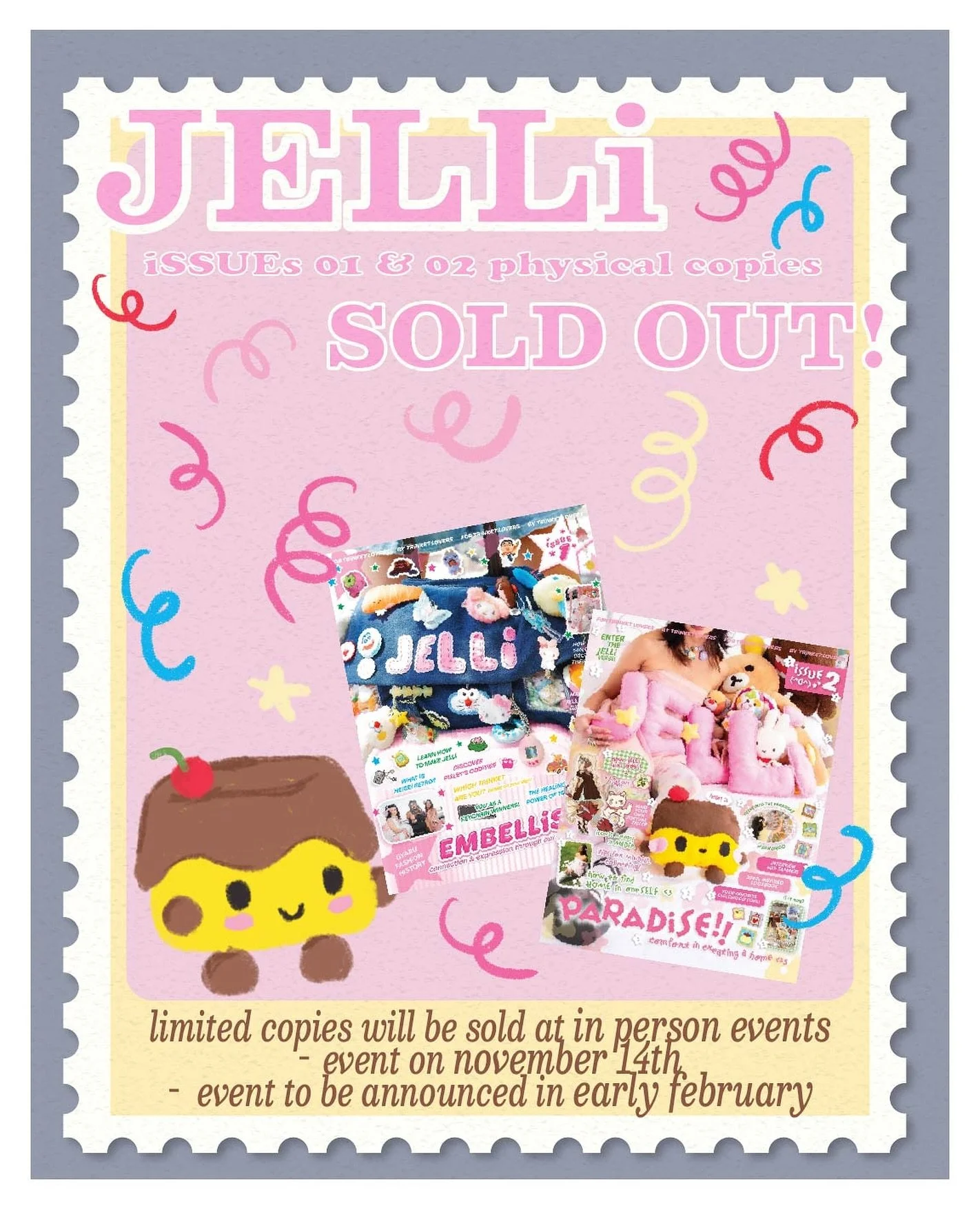 hi guys!!! we can&rsquo;t believe iSSUE 01 &amp; 02 are sold out ( &cap;&acute;͈ ᐜ `͈&cap;) thank you all so so so much for supporting us and believing in our mission of sharing our love for trinkets and creating a community around it 💗💗 

if you&r