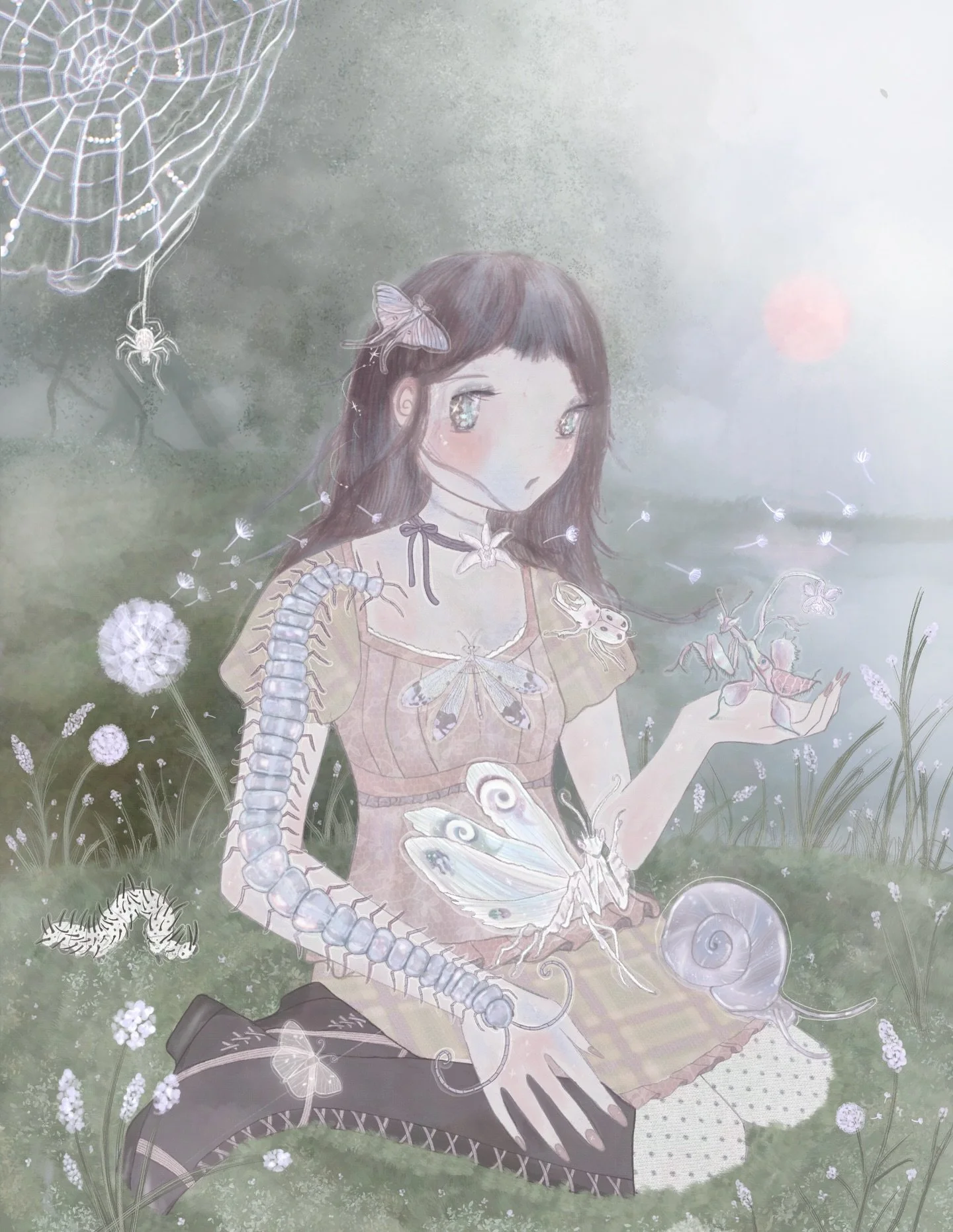 ₊‧ 𖧧⋆✴︎˚｡⋆🐛🕸️ like a gentle melody, Ili Maristela&lsquo;s art piece in iSSUE03 &ldquo;Natures Dolls&rdquo; explores our connection with the misunderstood yet enchanting small creatures we share the earth with, reminding us to find beauty in what s