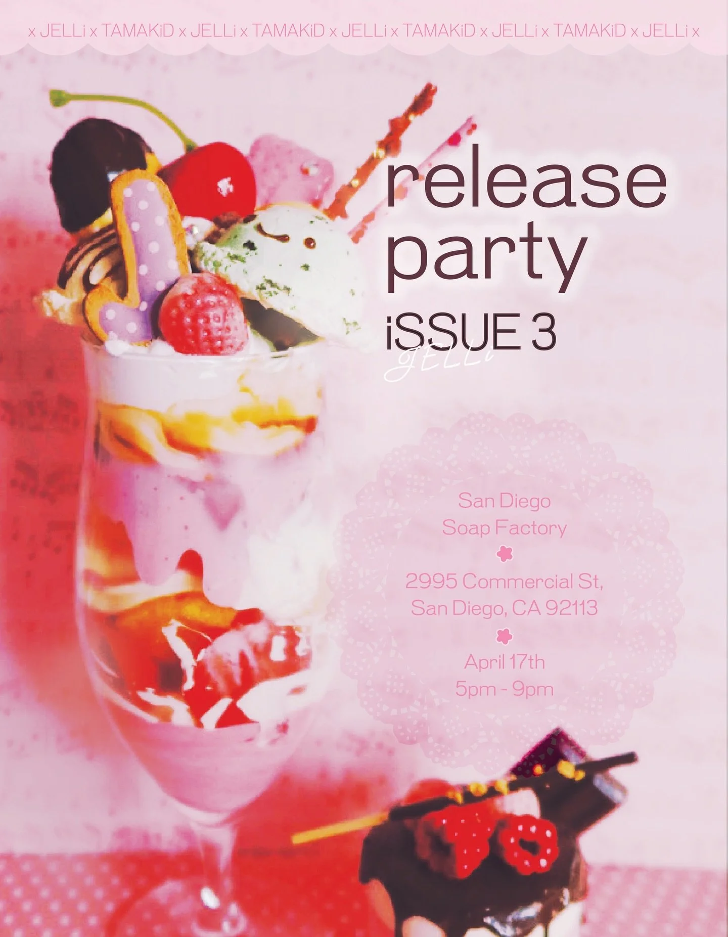 JELLi x TAMAKiD release party (˶&circ;ᗜ&circ;˵).𖥔 ݁ ˖

join us on april 17th to celebrate the release of our third iSSUE ARTiCULATED: movement from a porcelain performance! 

we&rsquo;ll have a gallery feat. artwork from iSSUE03, a market w vendors 