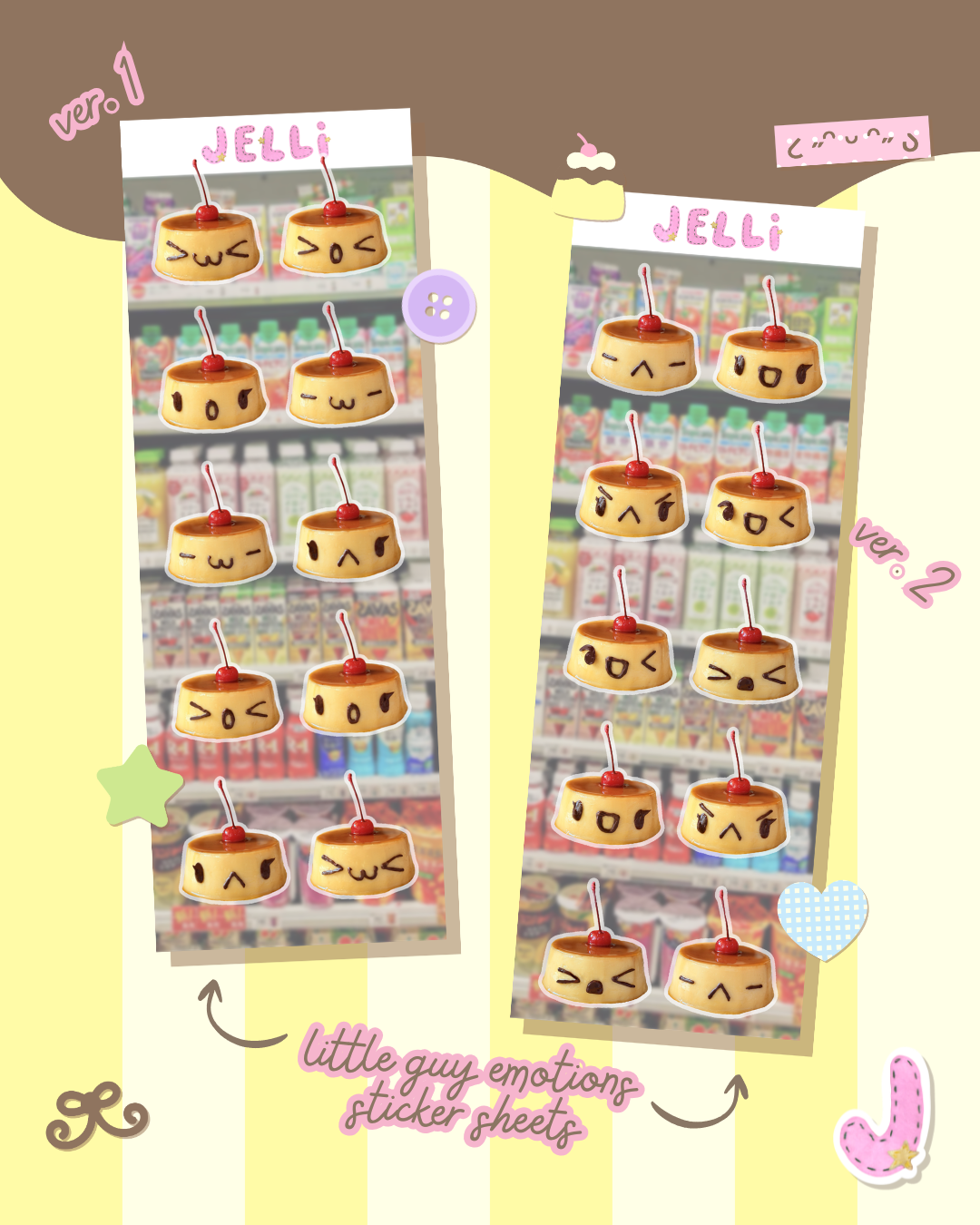 little guy emotions sticker sheet