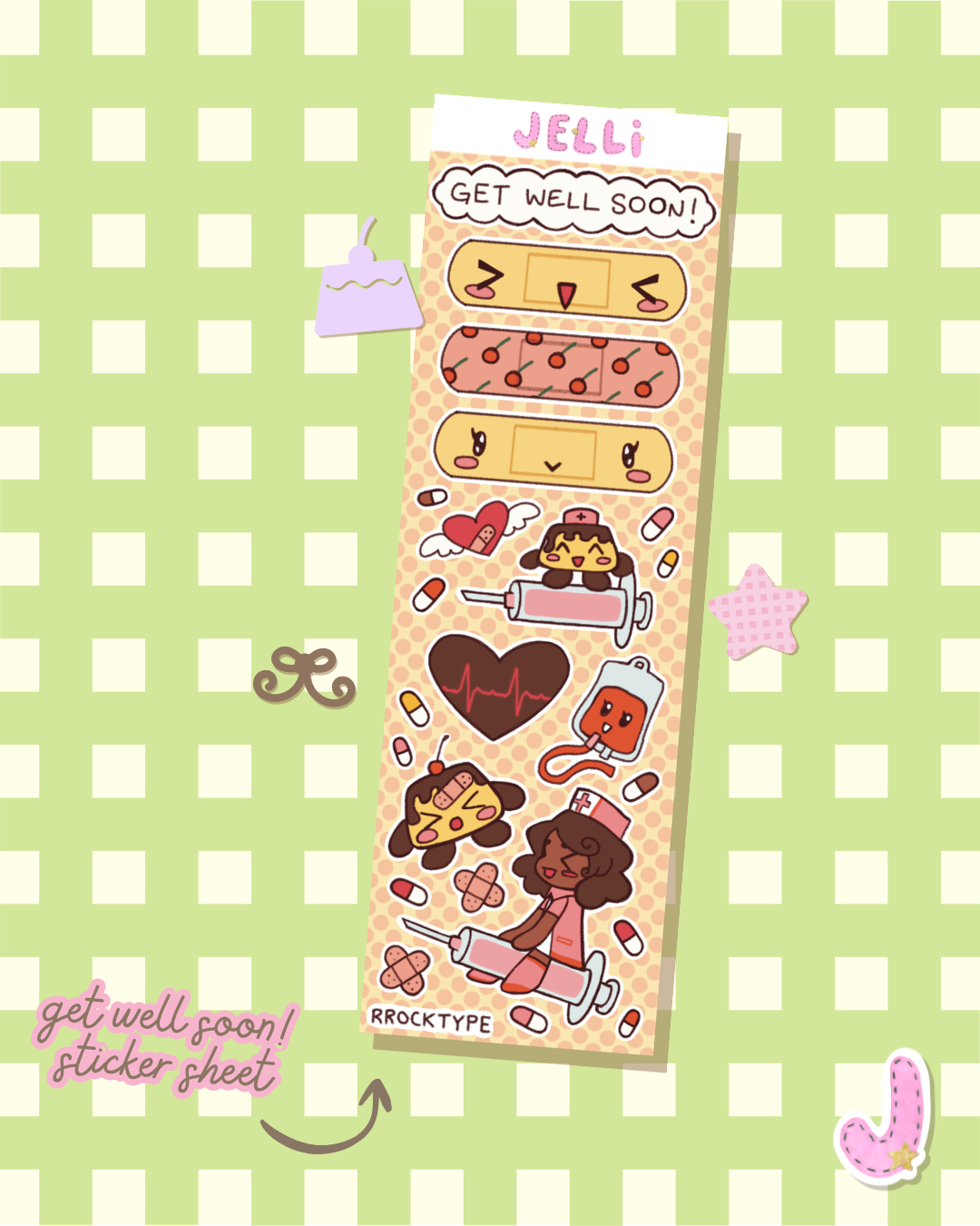get well soon! sticker sheet