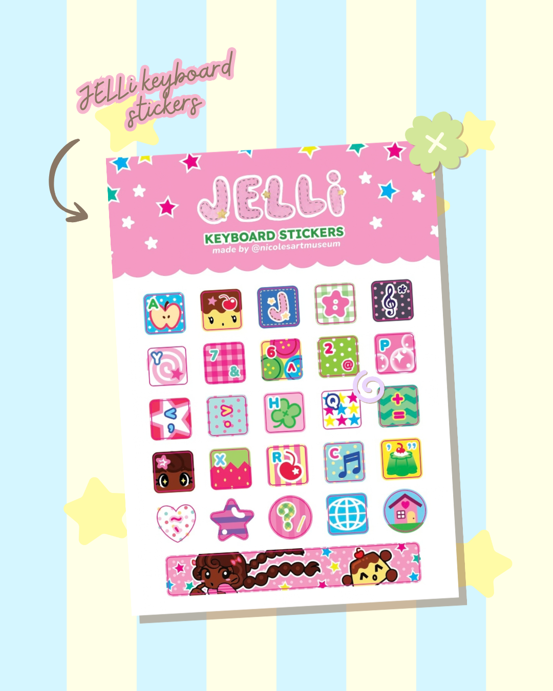 JELLi Keyboard Stickers
