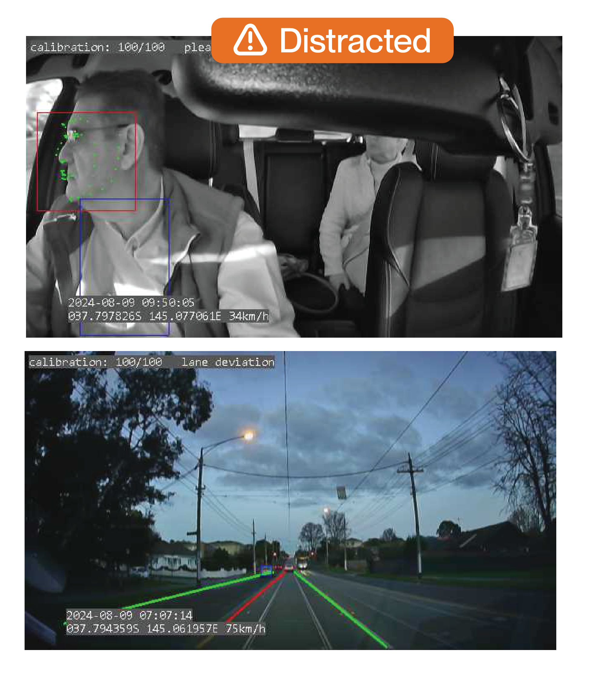 Multi-angle dashcam footage preview