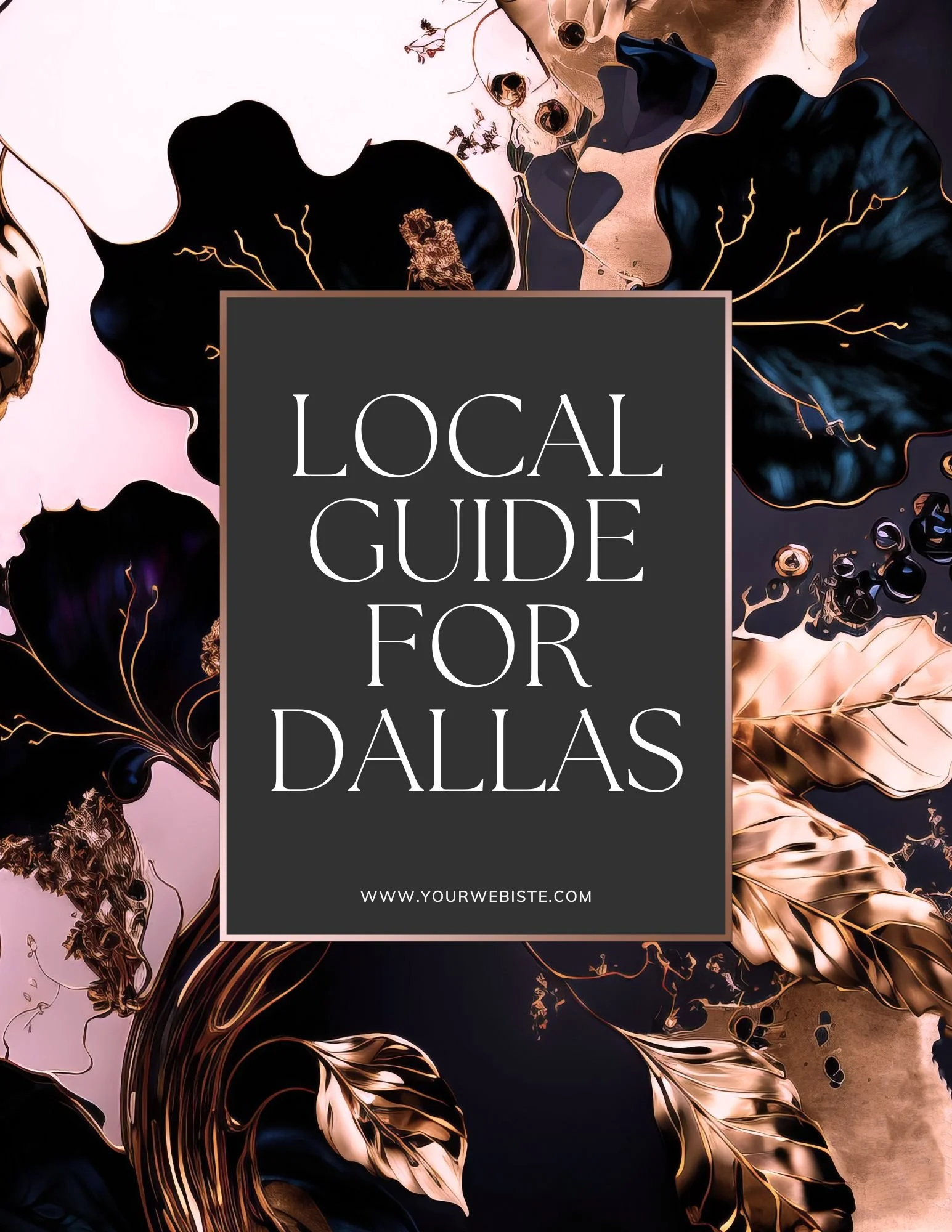 +30 Page Local Guide - Rose gold and Black Marble - The Uma Collection