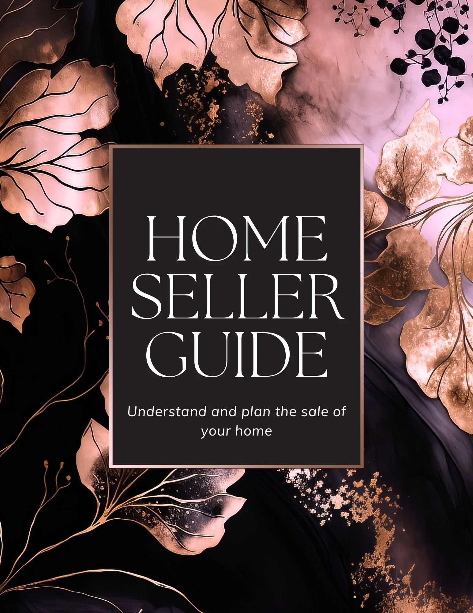 +30 Page Home Seller Guide - Rose gold and Black Marble - The Uma Collection