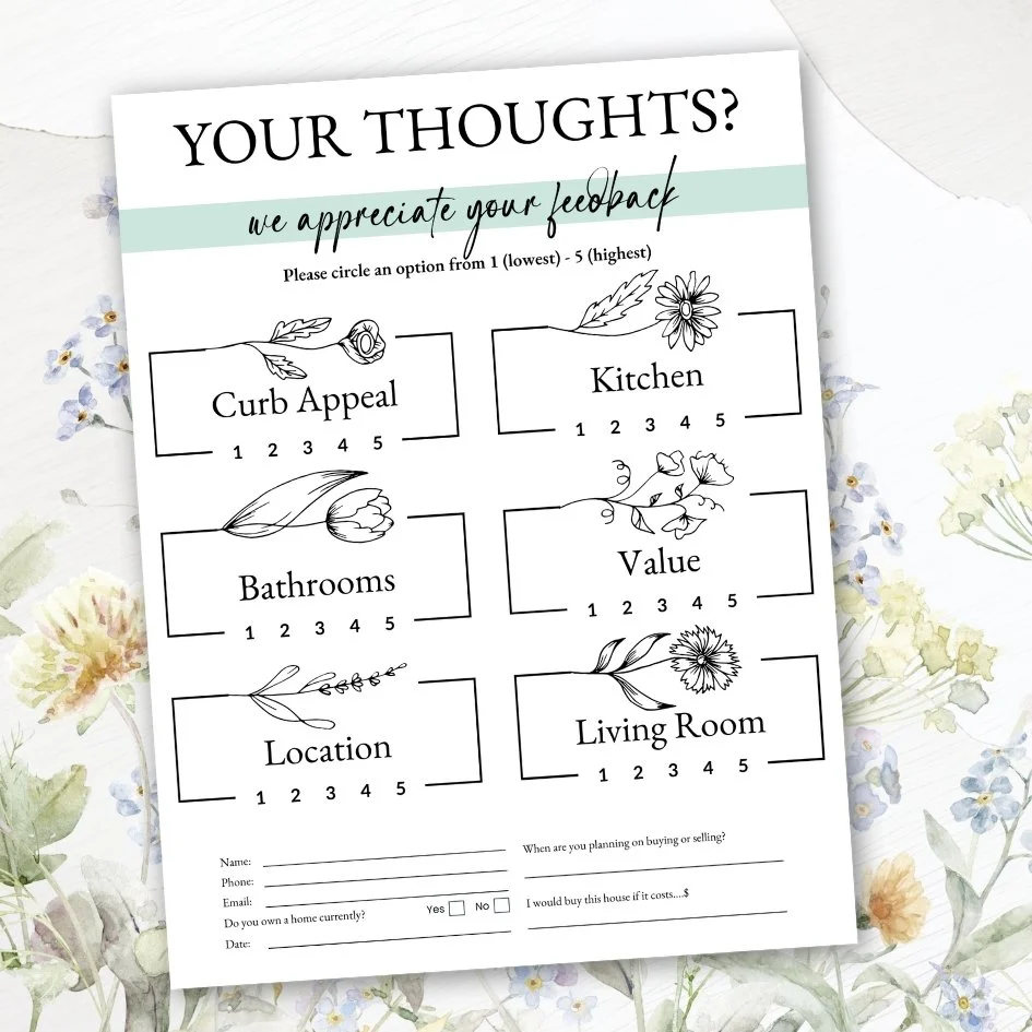 Printable Sign-in Sheet for Open House - Spring - The Ola Collection