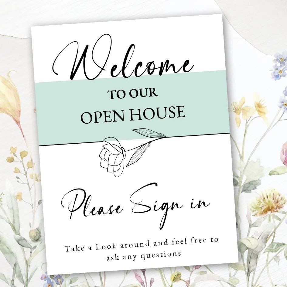 Printable Welcome Sign for Open House - Spring - The Ola Collection