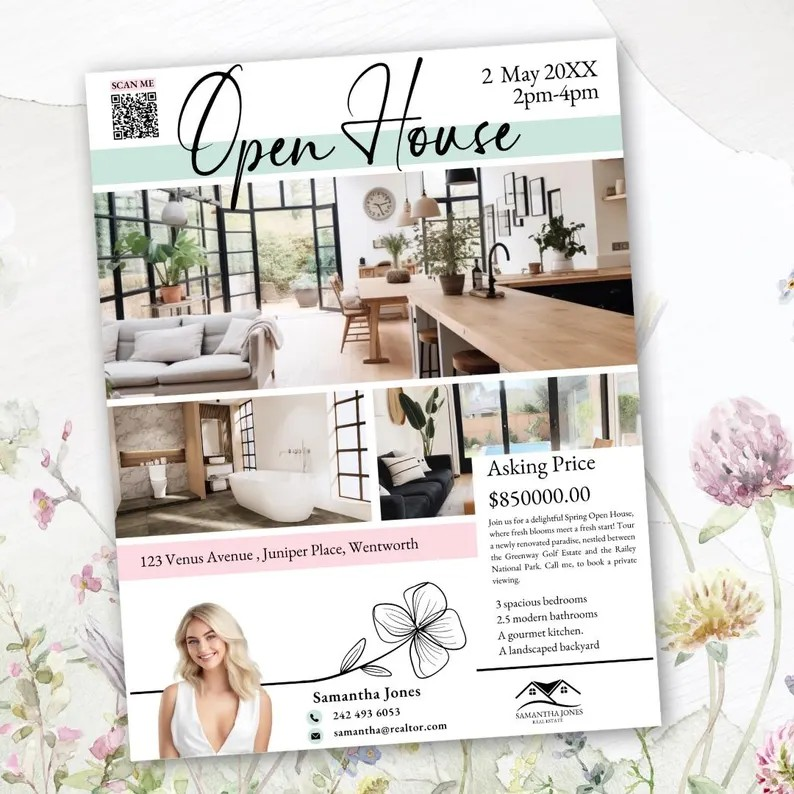 Printable Open House Flyer - Spring - The Ola Collection