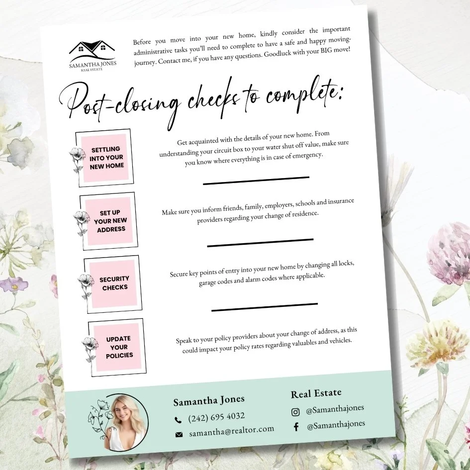 Printable Post-Closing Letter - Spring - The Ola Collection
