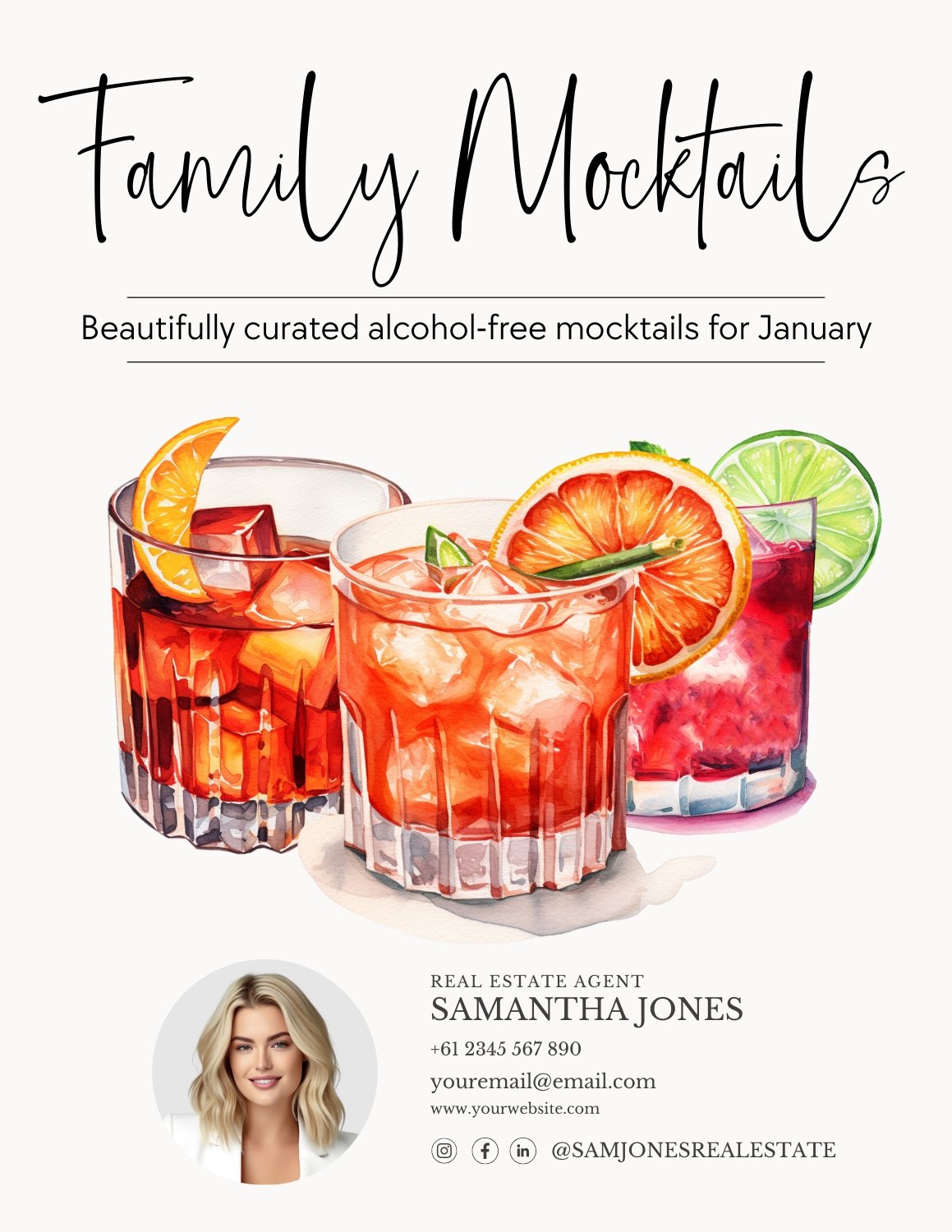FAMILY MOCKTAILS – NON- ALCOHOLIC MOCKTAILS - LEAD MAGNET – JANUARY