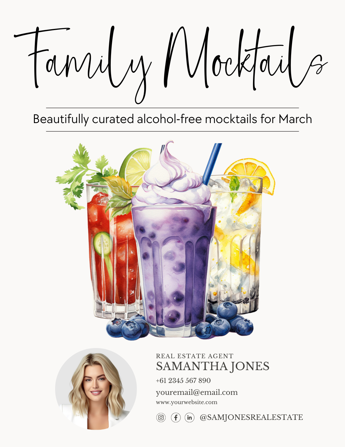 FAMILY MOCKTAILS – NON- ALCOHOLIC MOCKTAILS - LEAD MAGNET – MARCH