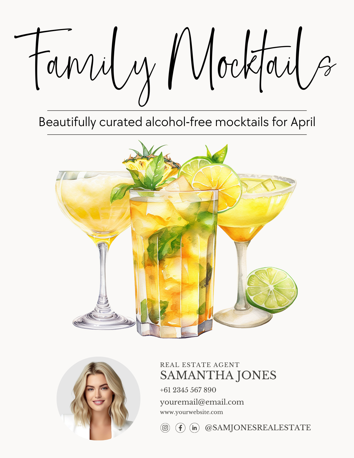 FAMILY MOCKTAILS – NON- ALCOHOLIC MOCKTAILS - LEAD MAGNET – APRIL