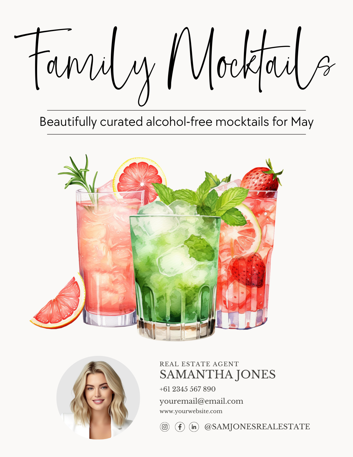 FAMILY MOCKTAILS – NON- ALCOHOLIC MOCKTAILS - LEAD MAGNET – MAY