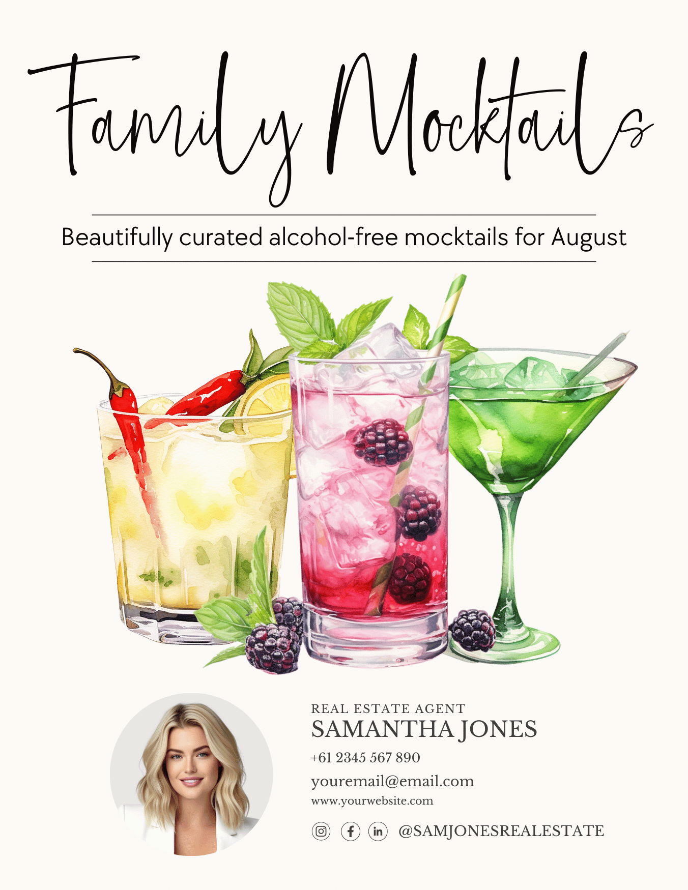 FAMILY MOCKTAILS – NON- ALCOHOLIC MOCKTAILS - LEAD MAGNET – AUGUST