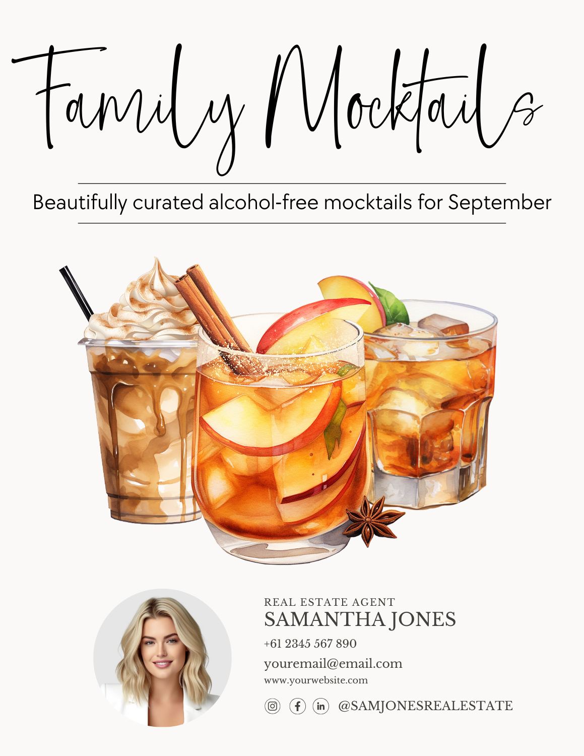 FAMILY MOCKTAILS – NON- ALCOHOLIC MOCKTAILS - LEAD MAGNET – SEPTEMBER