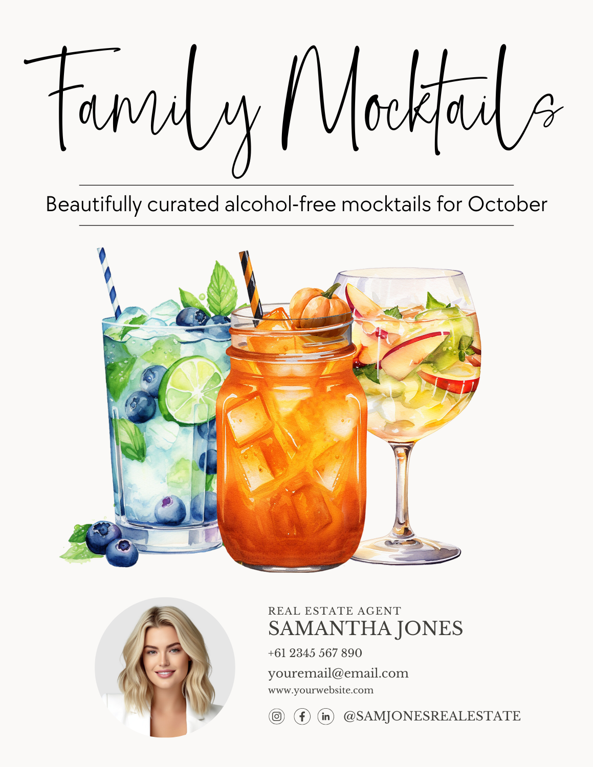 FAMILY MOCKTAILS – NON- ALCOHOLIC MOCKTAILS - LEAD MAGNET – OCTOBER