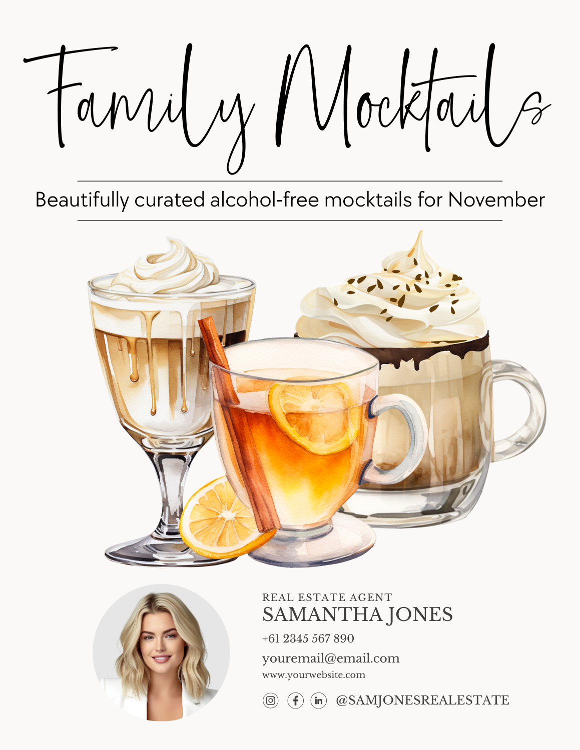 FAMILY MOCKTAILS – NON- ALCOHOLIC MOCKTAILS - LEAD MAGNET – NOVEMBER