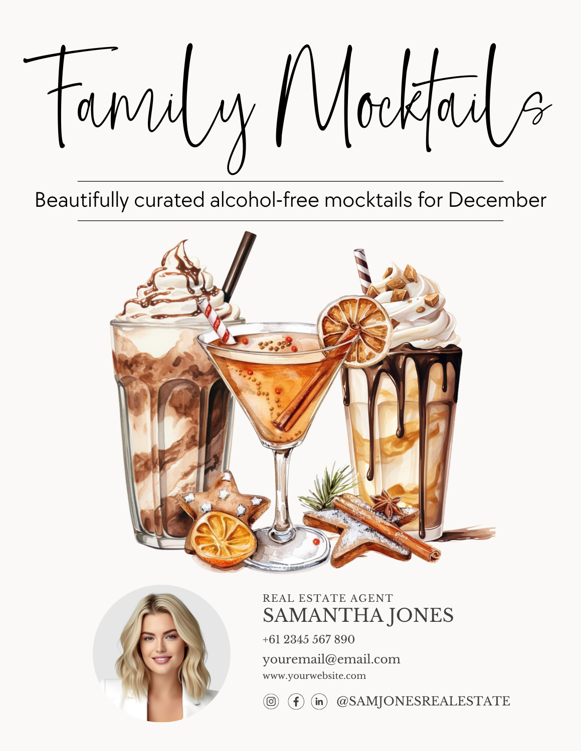 FAMILY MOCKTAILS – NON- ALCOHOLIC MOCKTAILS - LEAD MAGNET – DECEMBER