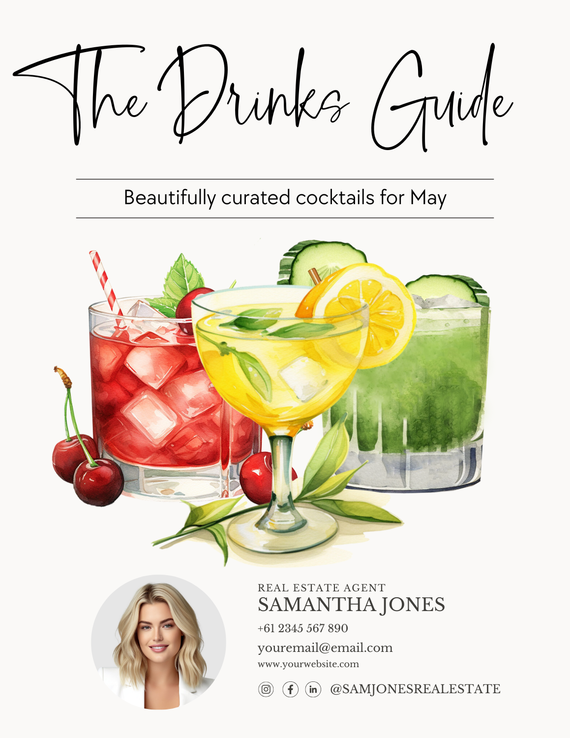 THE DRINKS GUIDE – ALCOHOLIC COCKTAILS - LEAD MAGNET – MAY