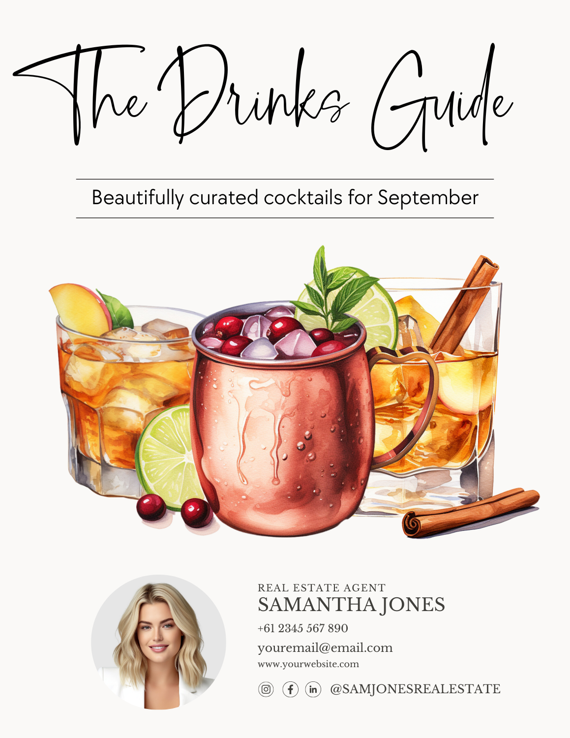 THE DRINKS GUIDE – ALCOHOLIC COCKTAILS - LEAD MAGNET – SEPTEMBER