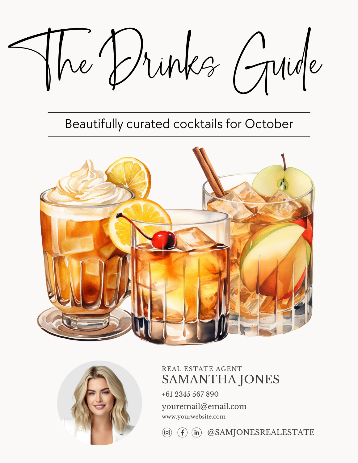 THE DRINKS GUIDE – ALCOHOLIC COCKTAILS - LEAD MAGNET – OCTOBER