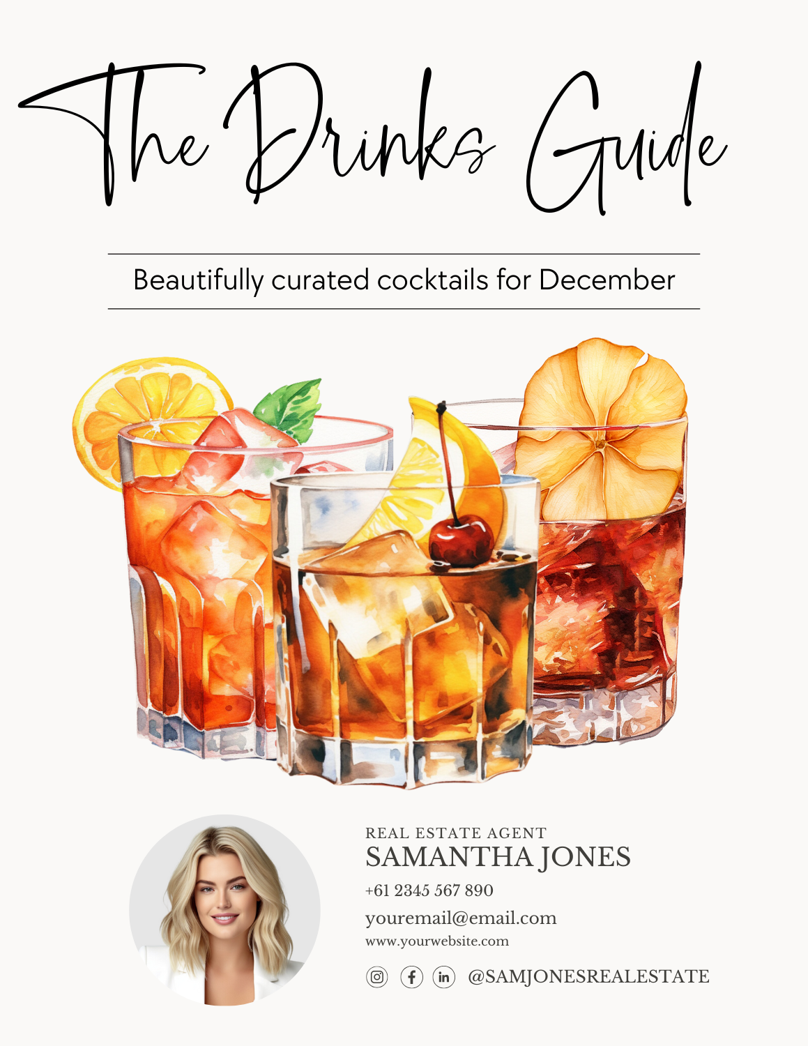 THE DRINKS GUIDE – ALCOHOLIC COCKTAILS - LEAD MAGNET – DECEMBER